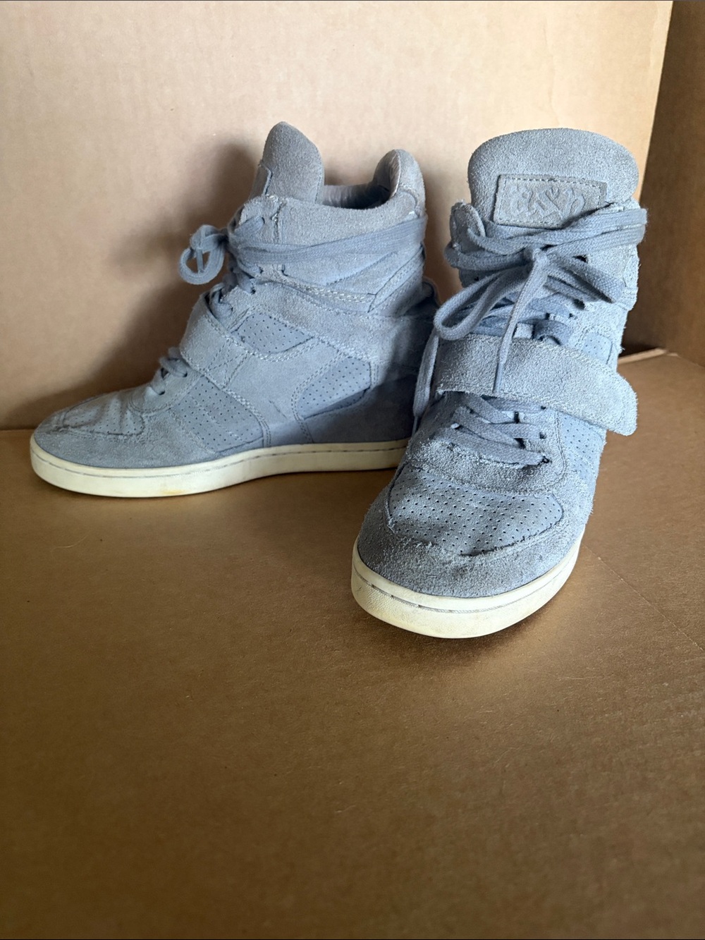Ash Grey suede wedge sneakers sz 40/10